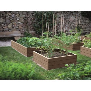 GRZĄDKA RABATKA OGRODOWA OBRZEŻE BASE WOOD 4 ELEMENTY RUSTYKALNA CEGŁA