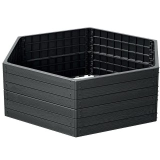 GRZĄDKA RABATKA OGRODOWA OBRZEŻE BASE WOOD 6 ELEMENTÓW ANTRACYT