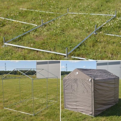 PAWILON GARAŻ OGRODOWY 1.57x2.19x1.7M SZARY SASKA GARDEN SASKA