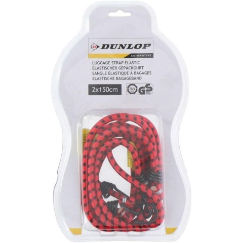 TAŚMY GUMY DO MOCOWANIA BAGAŻU HAKI DUNLOP DŁ 150CM 2szt CZERWONE Dunlop