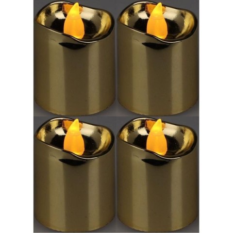 ZESTAW 4 ŚWIECZEK TEA LIGHT LED GOLD
