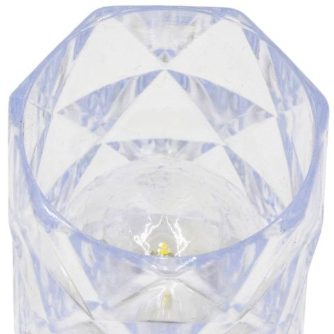 MINI LAMPA DEKORACYJNA 6 CM TRANSPARENTA CIEPŁY BIAŁY 1 LED