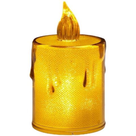 ŚWIECA DEKORACYJNA 10,5 CM AMBER CIEPŁY BIAŁY 1 LED