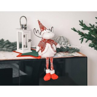 RENIFER DEKORACYJNY ŚWIĄTECZNY BIAŁY 35+20CM