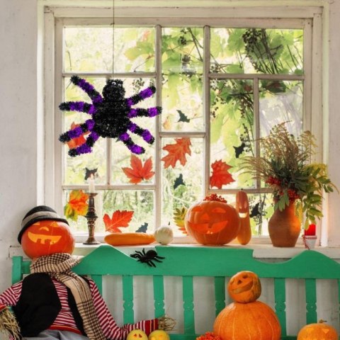 FIGURKA DEKORACYJNA PAJĄK HALLOWEEN FIOLETOWY