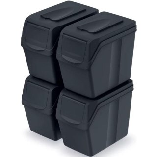 ŚMIETNIK KOSZE NA ŚMIECI 20 L SORTIBOX SET4 SZT. ANTRACYTOWY - end