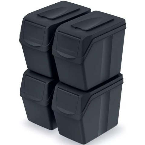 ŚMIETNIK KOSZE NA ŚMIECI 20 L SORTIBOX SET4 SZT. ANTRACYTOWY - end