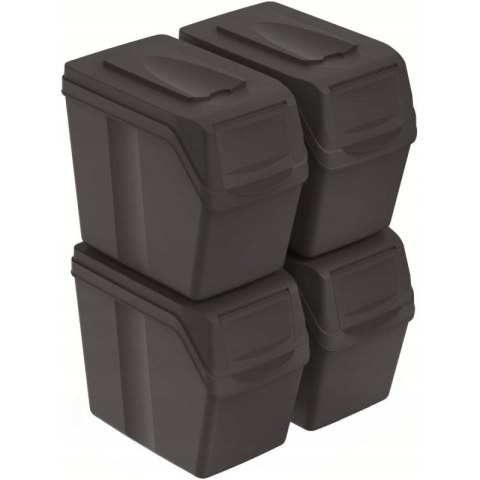 ŚMIETNIK KOSZE NA ŚMIECI 20 L SORTIBOX SET4 SZT. ANTRACYTOWY - end