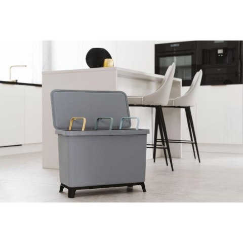 ŚMIETNIK KOSZE NA ŚMIECI SYSTEMA SORTIBOX 3W1 SMOOTH GRAY
