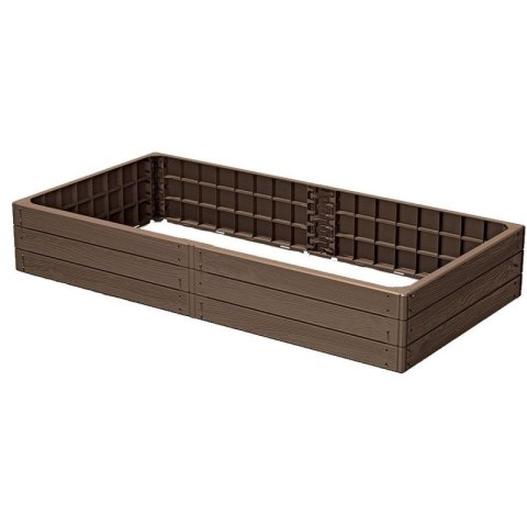GRZĄDKA RABAT OGRODOWA OBRZEŻE BASE WOOD 149x75CM RUSTYKALNA CEGŁA