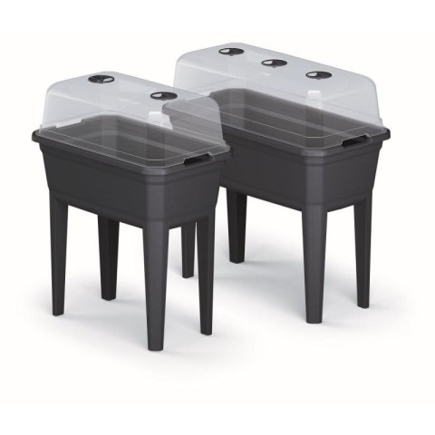SZKLARNIA STOJĄCA ROZSADNIK RESPANA SET ECOLINE 74,6x77,7x36,8CM ANTRACYT
