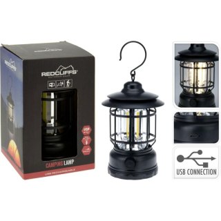 LATARKA LAMPA CAMPING CZARNA 18CM ŁADOWANIE USB REDCLIFFS Redcliffs