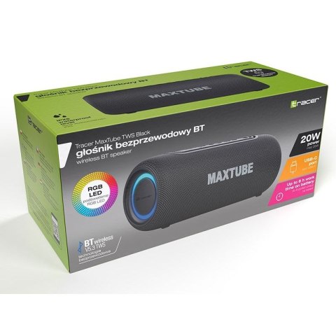 TRACER GŁOŚNIK TWS MAXTUBE BLUETOOTH BLACK