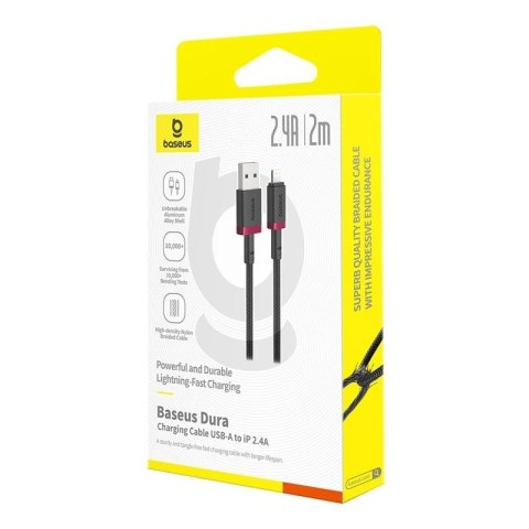 Kabel Baseus Dura 2.4A 2m (czerwono-czarny)