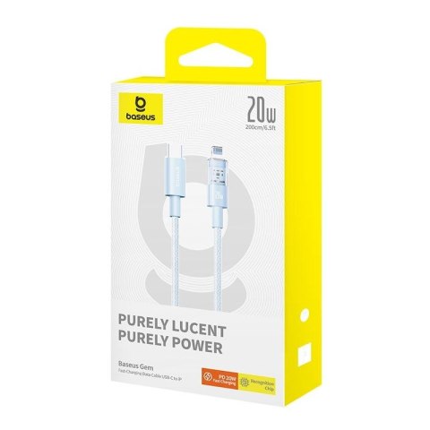 Kabel Baseus Gem USB C-IP 20W 2m (niebieski)
