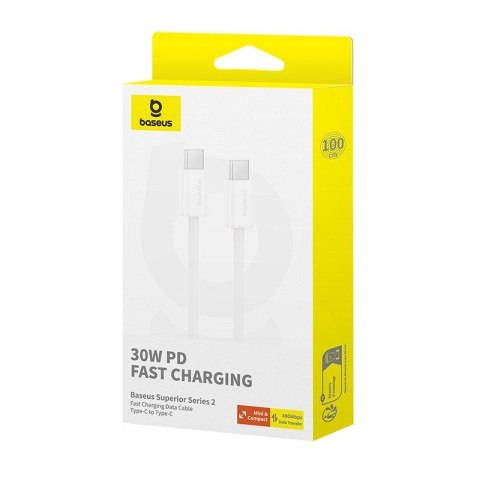 Kabel Baseus Superior Typ C-Typ C 30W 1m (biały)