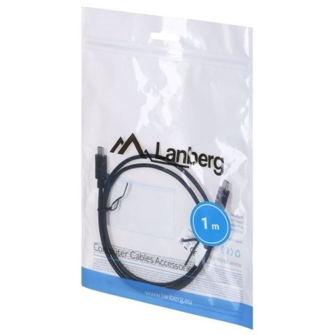 Kabel Lanberg CA-CMCM-10CU-0010-BK (USB typu C - USB typu C ; 1m; kolor czarny)