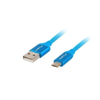 Kabel Lanberg Premium CA-USBM-20CU-0010-BL (USB 2.0 - Micro USB typu B ; 1m; kolor niebieski)