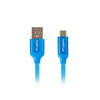 Kabel Lanberg Premium CA-USBM-20CU-0018-BL (USB 2.0 - Micro USB typu B ; 1,8m; kolor niebieski)