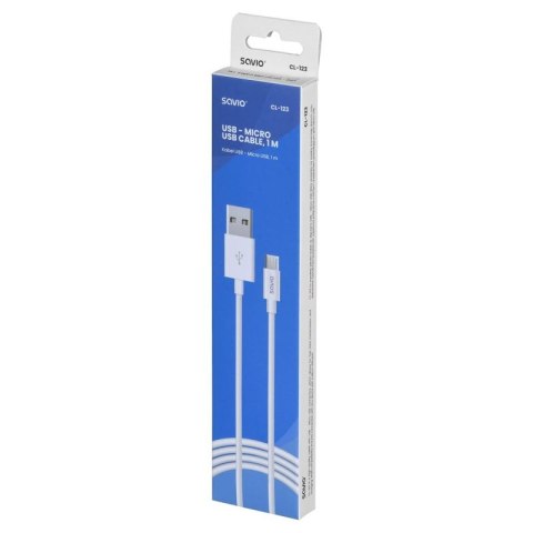 Kabel SAVIO CL-123 (Micro USB - USB 2.0 ; 1m; kolor biały) Savio