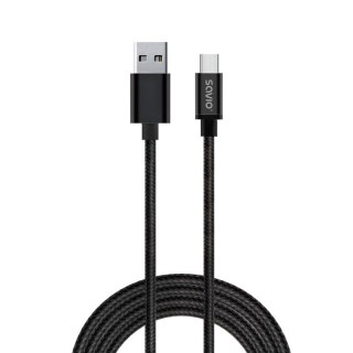 Kabel SAVIO CL-129 (USB typu C - USB 2.0 typu A ; 2m; kolor czarny) Savio