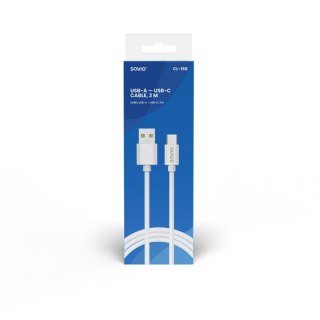 SAVIO KABEL USB-A - USB-C, 3 M, BIAŁY, CL-168 Savio