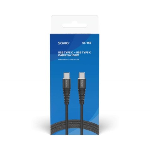 SAVIO KABEL USB TYP C - USB TYP C 5A, 1M CL-159 Savio