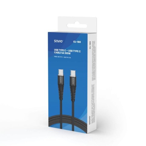 SAVIO KABEL USB TYP C - USB TYP C 5A, 2M CL-160 Savio