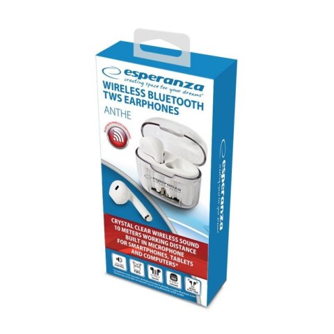 ESPERANZA SŁUCHAWKI DOUSZNE BLUETOOTH TWS ANTHE WHITERDERA EH237W Esperanza