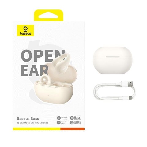 Słuchawki powietrzne Baseus Bass 15 Clip Open-Ear (biały)
