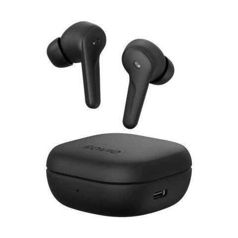 SAVIO SŁUCHAWKI BEZPRZEWODOWE BLUETOOTH 5.3 Z MIKROFONEM, ANC, ENC, QC TWS-12 Savio