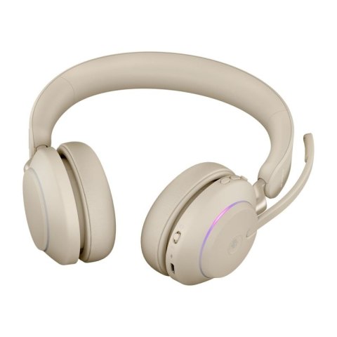 Słuchawki nauszne bezprzewodowe Jabra Evolve2 65 MS stereo Link380a, beige + stand