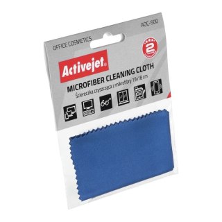 Activejet AOC-500 Ściereczka czyszcząca z mikrofibry 15x18cm, doskonała do czyszczenia laptopów, monitorów, klawiatur, obudów ko
