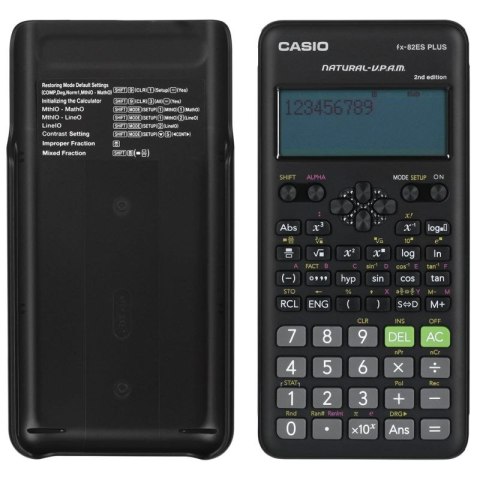 CASIO FX-82ESPLUS-2 KALKULATOR NAUKOWY, 252 FUNKCJE, 77X162MM, CZARNY BOX CASIO