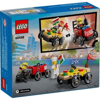 LEGO CITY 60458 Zestaw wyścigówek: pizza kontra wóz strażacki Lego