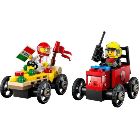 LEGO CITY 60458 Zestaw wyścigówek: pizza kontra wóz strażacki Lego