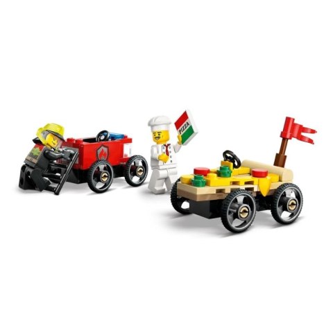 LEGO CITY 60458 Zestaw wyścigówek: pizza kontra wóz strażacki Lego