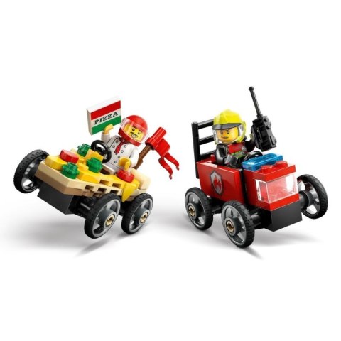 LEGO CITY 60458 Zestaw wyścigówek: pizza kontra wóz strażacki Lego