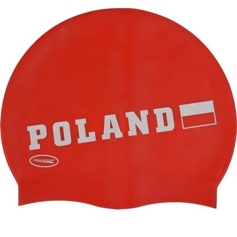Czepek pływacki Aqua-Speed silikonowy Poland czerwony Aqua-Speed