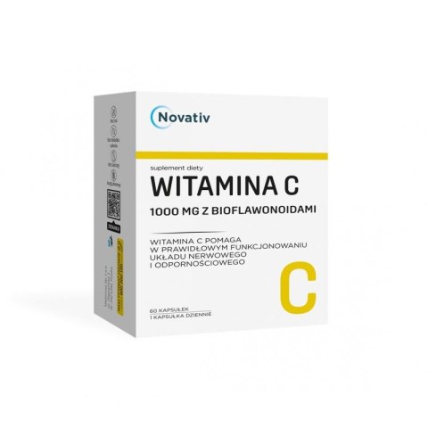 Novativ Witamina C 1000 mg z bioflawonoidami, kaps.,60 szt