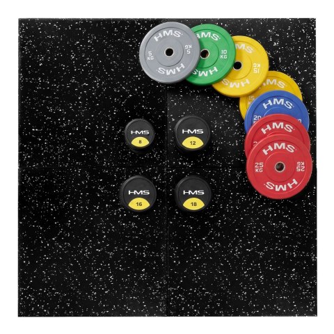 POS25 PODŁOGA GUMOWA POD SPRZĘT FITNESS BLACK/WHITE HMS HMS