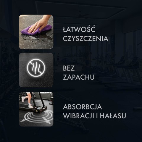 POS25 PODŁOGA GUMOWA POD SPRZĘT FITNESS BLACK/WHITE HMS HMS