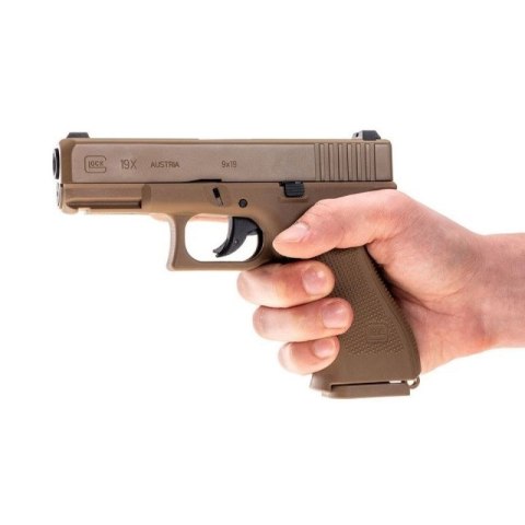 Pistolet wiatrówka Glock 19X 4,5 mm coyote BB CO2