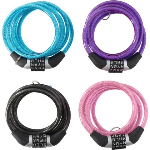 Zapięcie rowerowe Dunlop password lock 6 mm 120 cm ST 4ass 02922 Dunlop