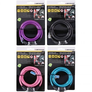 Zapięcie rowerowe Dunlop password lock 6 mm 120 cm ST 4ass 02922 Dunlop