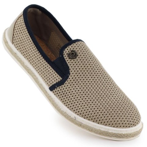 Półbuty męskie wsuwane espadryle beżowe Bugatti 321-ASP61-6900 Bugatti