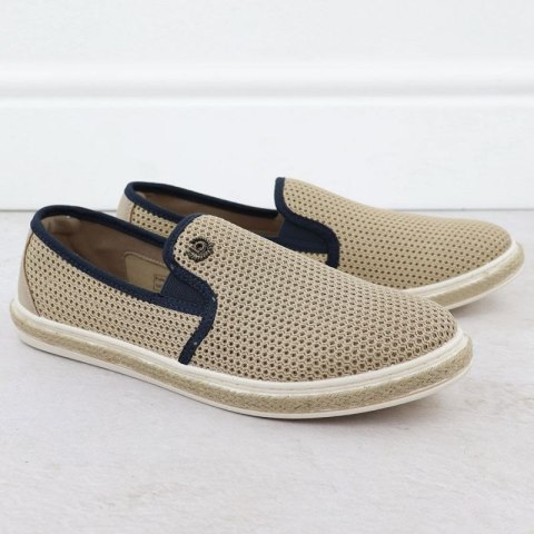 Półbuty męskie wsuwane espadryle beżowe Bugatti 321-ASP61-6900 Bugatti