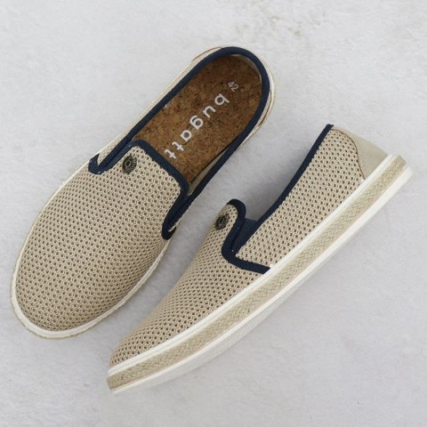 Półbuty męskie wsuwane espadryle beżowe Bugatti 321-ASP61-6900 Bugatti