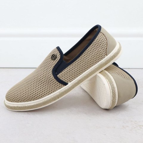 Półbuty męskie wsuwane espadryle beżowe Bugatti 321-ASP61-6900 Bugatti