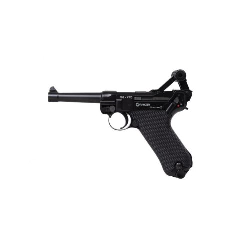 Wiatrówka pistolet RANGER P08 Parabellum KWC kal. 4,5 BBs BLOW BACK 21 strz. FULL METAL CO2 (AAKCMB410AZB) RANGER